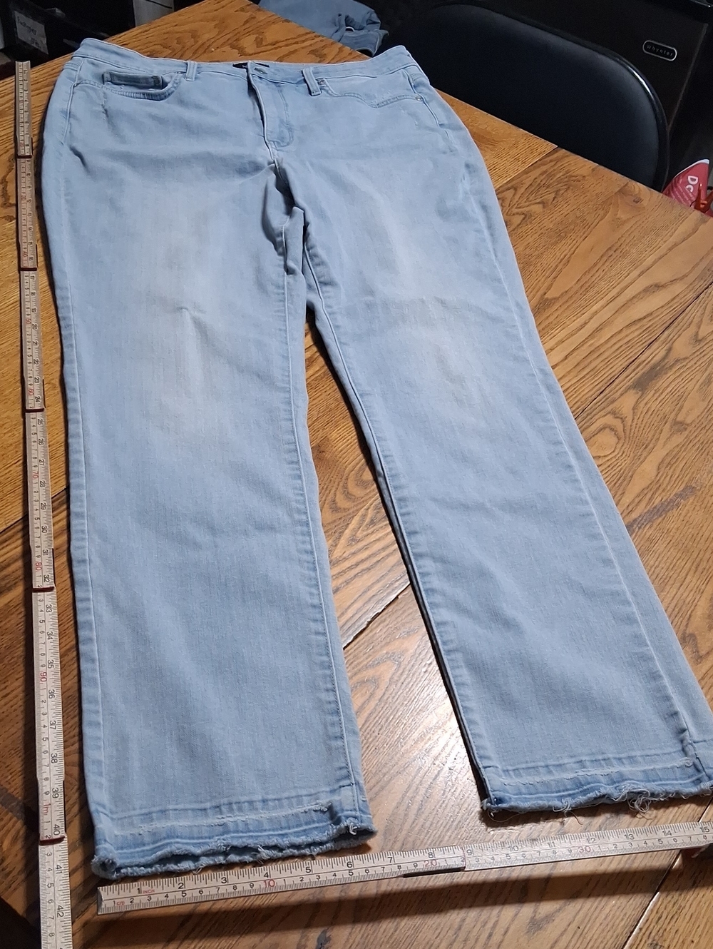 NYDJ Jeans Womens 12 BLUE SHERI SLIM Denim Used Kick RELEASED HEM